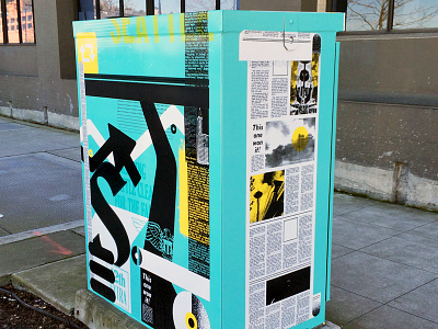 SLU Signal Box- Cornish & Seattle Times art art school dance history media music newspaper public art seattle signal box urban art vinyl wrap
