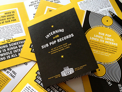 Interning with Sub Pop Guide handout guide trifold music industry music interning intern brochure