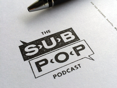 The Sub Pop Podcast logo podcast stamp sub pop
