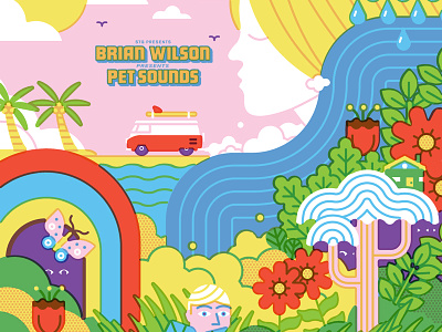 Brian Wilson presents Pet Sounds beach boys brian wilson gigposter overprints pet sounds poster screen print screen print