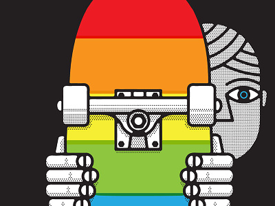 The Stranger Cover bi cover editorial gay rainbow skateboard skateboarding the stranger