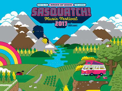 Sasquatch Music Festival 2017 festival poster sasquatch