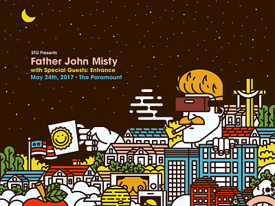 Father John Misty at The Paramount boobs father john misty gigposter oculus poster screen print screen-print