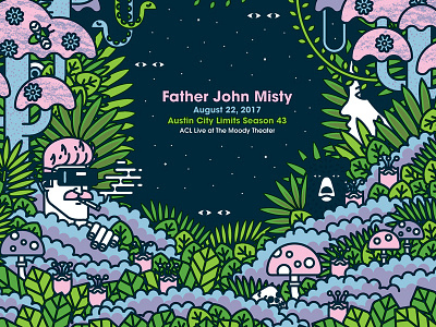 Father John Misty Austin City Limits Season 43 bears father john misty gigposter oculus poster screen print screenprint