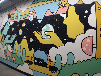 Amazon 9th & Thomas Mural dreams hallway mural space walls