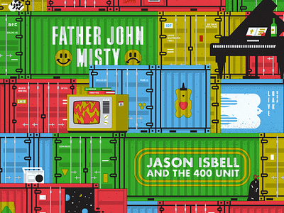 Father John Misty & Jason Isbell and The 400 Unit father john misty gigposter jason isbell poster poster design screenprint
