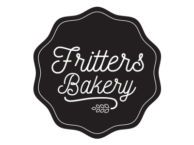 Fritters Bakery badge logo bakery baking black fritters logo pastry white