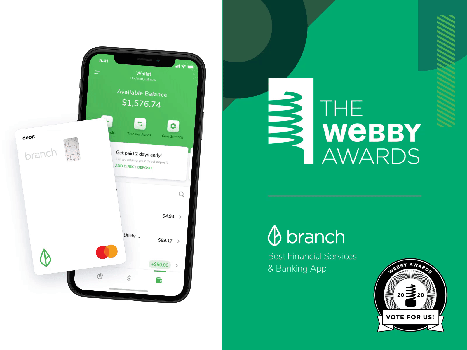 Webby Nominee animation app bank branch finance mobile vote webby
