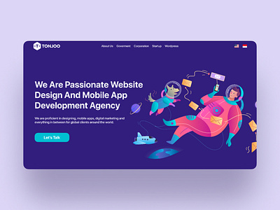 Tonjoo Landing Page branding companyprofile startup ui uidesign uiux ux uxdesign website