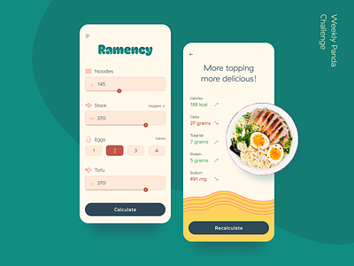 Ramen Converter app app design asian calories converter dailyui design food food app food converter fresh green noodles product design ramen ui ui design ux