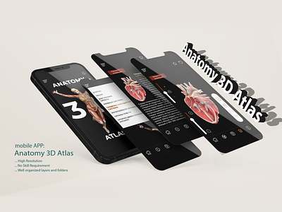 mobile app: Anatomy Atlas 3D design figma ui