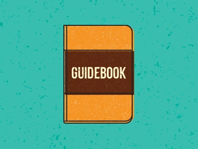 Guidebook book illustration retro teaser