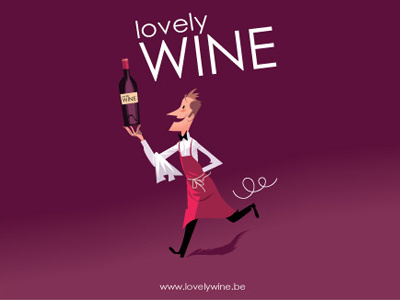 lovely wine illustration logo