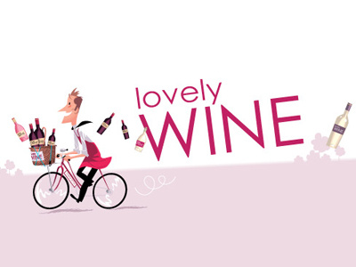 lovely wine illustration logo