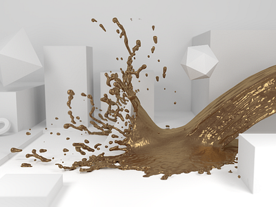 Playing With Fluid 3d blender fluid gold simulation