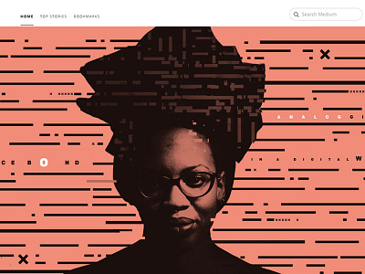 “Analog Girl In a Digital World” editorial design illustration social