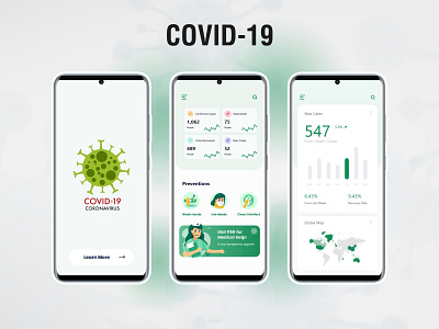 Covid 19 App Screen app design illustration typography ux