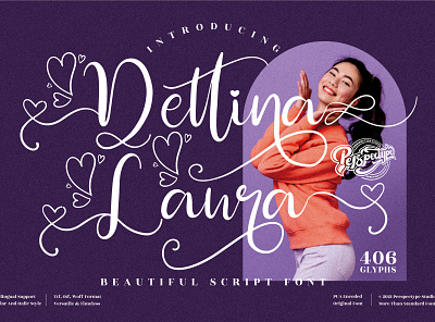 Dettina Laura - Beautiful Script Font app branding design icon illustration logo typography ui ux vector web