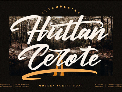 Huttan Cerote - Modern Script Font app branding design icon illustration logo minimal typography ui ux vector web