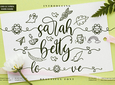 sarah betty - Beautiful Script Font app branding design icon illustration logo typography ui ux vector web