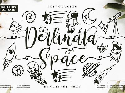 Derlinata Space - Beautiful Script Font app branding design icon illustration logo typography ui ux vector web