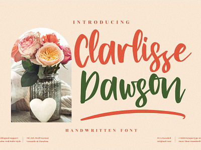 Clarlissa Dawson - Beautiful Handwritten Font app branding design flat icon illustration logo typography ui ux vector