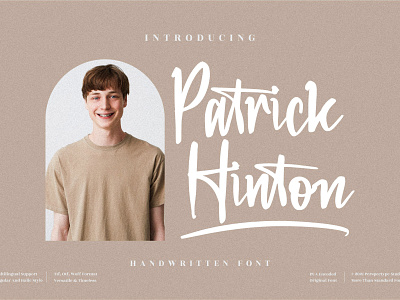 Patrick Hinton - Beautiful Handwritten Font app branding design icon illustration logo minimal typography ui ux vector web