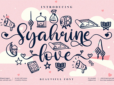 Syahrine love - Beautiful Script Font app branding design icon illustration logo minimal typography ui ux vector web