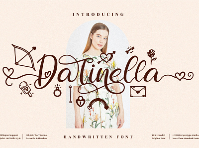 Darinella - Beautiful Script Font app branding design icon illustration logo typography ui ux vector web