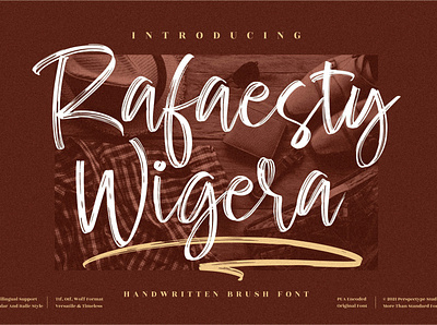 Rafaesty Wigera - Handwritten Brush Font app branding design icon illustration logo minimal typography ui ux vector web