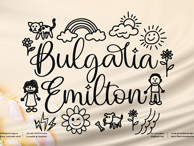 Bulgaria Emilton - Beautiful Script Font app branding design icon illustration logo minimal typography ui ux vector web