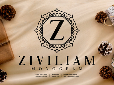 Ziviliam Monogram - Decorative Font app branding design icon illustration logo minimal typography ui ux vector web