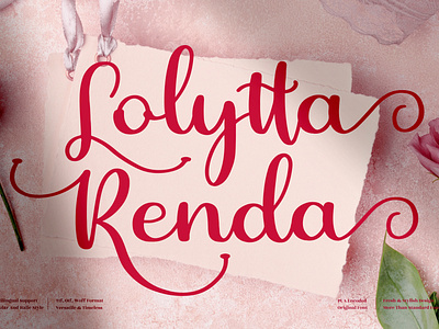 Lolytta Renda - Beautiful Script Font 3d animation app branding design graphic design icon illustration logo motion graphics typography ui ux vector