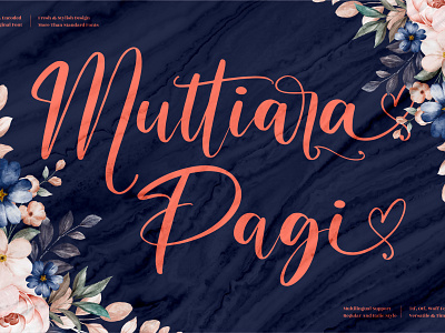 Muttiara Pagi - Beautiful Script Font 3d animation app branding design graphic design icon illustration logo motion graphics typography ui ux vector