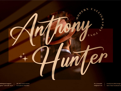 Anthony Hunter - Modern Calligraphy Font 3d animation app branding design graphic design icon illustration logo motion graphics typography ui ux vector