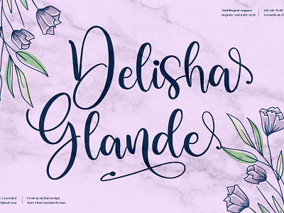 Delisha Glande - Beautiful Script Font 3d animation app branding design graphic design icon illustration logo motion graphics typography ui ux vector