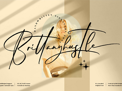 Brittanyhustle - Natural Signature Font 3d animation app branding design graphic design icon illustration logo motion graphics typography ui ux vector