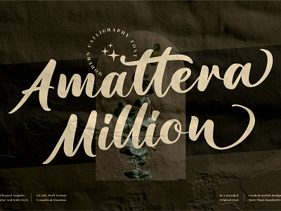 Amattera Million - Modern Calligraphy Font app branding design icon illustration logo typography ui ux vector
