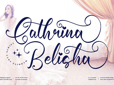 Cathrina Belisha - Beautiful Script Font 3d animation app branding design graphic design icon illustration logo motion graphics typography ui ux vector