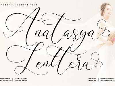 Anatasya Lenttera - Beautiful Script Font 3d animation app branding design graphic design icon illustration logo motion graphics typography ui ux vector