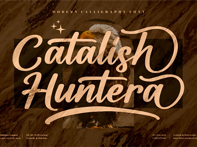 Catalish Huntera - Modern Calligraphy Font 3d animation app branding design graphic design icon illustration logo motion graphics typography ui ux vector