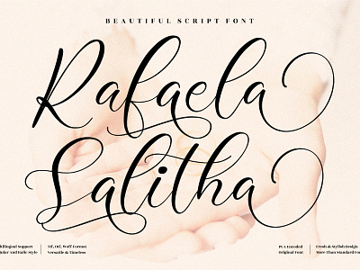 Rafaela Salitha - Beautiful Script Font 3d animation app branding design graphic design icon illustration logo motion graphics typography ui ux vector