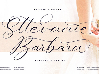 Sttevanie Barbara - Beautiful Script Font 3d animation app branding design graphic design icon illustration logo motion graphics typography ui ux vector