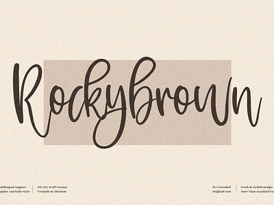 Rockybrown - Beautiful Handwritten Font 3d animation app branding design graphic design icon illustration logo motion graphics typography ui ux vector