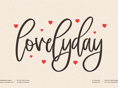 lovelyday - Beautiful Handwritten Font 3d animation app branding design graphic design icon illustration logo motion graphics typography ui ux vector