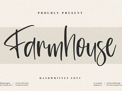 Farmhouse - Beautiful Handwritten Font