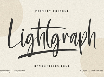 Lightgraph - Beautiful Handwritten Font 3d animation app branding design graphic design icon illustration logo motion graphics typography ui ux vector