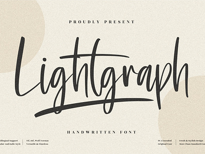 Lightgraph - Beautiful Handwritten Font by Perspectype Studio on Dribbble