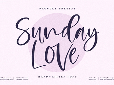 Sunday Love - Beautiful Handwritten Font 3d animation app branding design graphic design icon illustration logo motion graphics typography ui ux vector