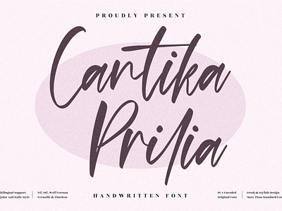 Cantika Prilia - Beautiful Handwritten Font 3d animation app branding design graphic design icon illustration logo motion graphics typography ui ux vector